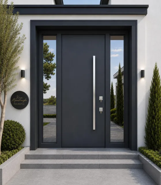 Antrasit Modern Villa Çelik Kapı