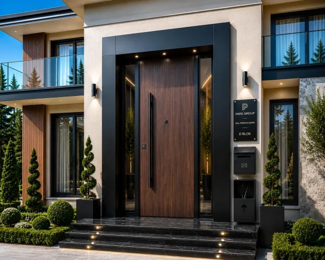 Ceviz Ahşap Görünümlü Çelik Kapı - Villa