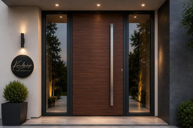 Ceviz Ahşap Görünümlü Villa Çelik Kapı