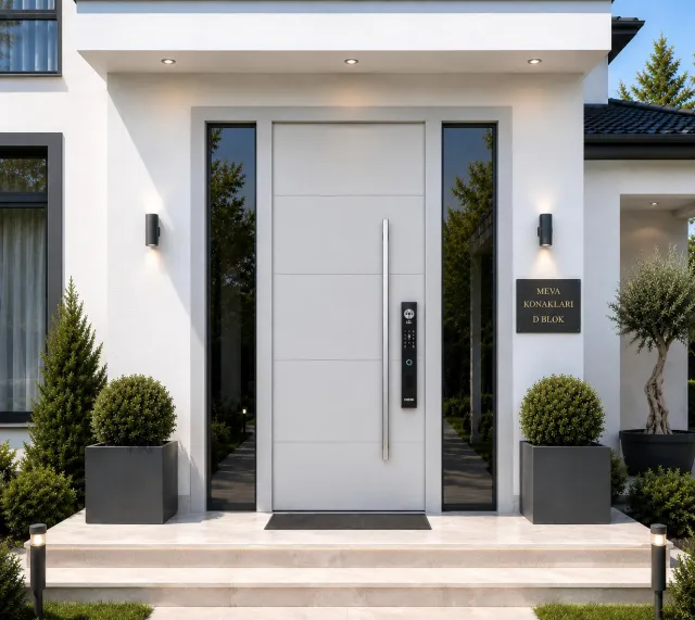 Akıllı Kilitli Modern Villa Çelik Kapı