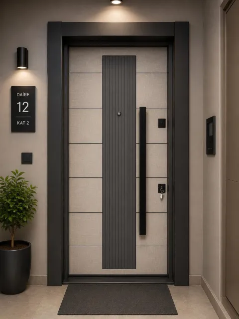 Orta Çıtalı Modern Daire Çelik Kapı